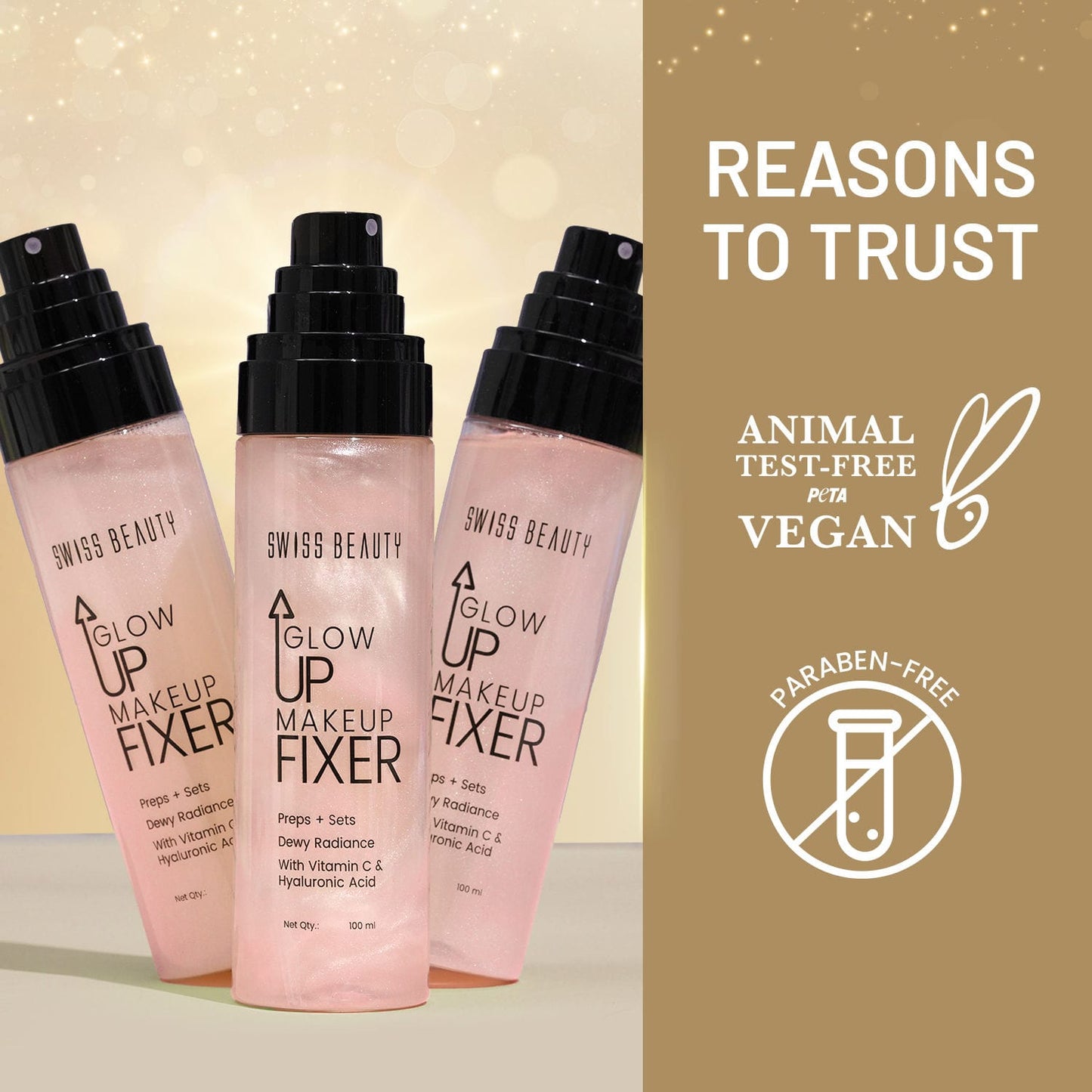 Swiss Beauty Glow Up Makeup Fixer Spray (100ml) Trenz Hub