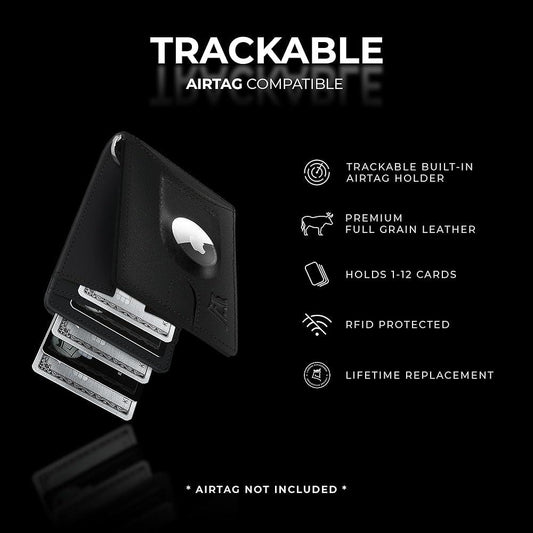 Smart AirTag Leather Wallet for Men – Slim RFID Blocking Card Holder with Tracker Slot Wallet's Hub