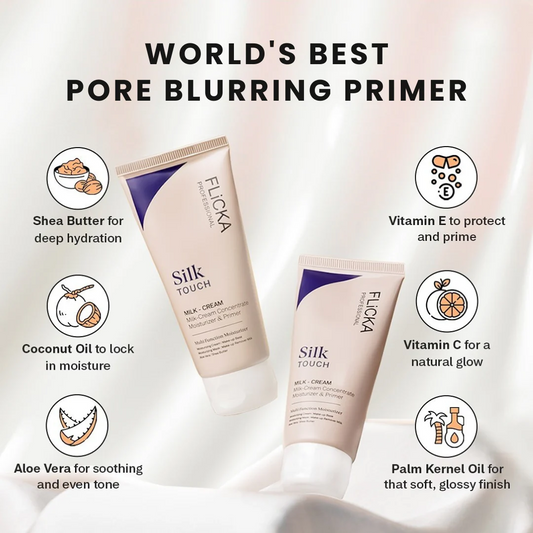 Flicka Silk Touch - 3 in 1 Moisturizer, Primer & Sunscreen for Face Horiya store
