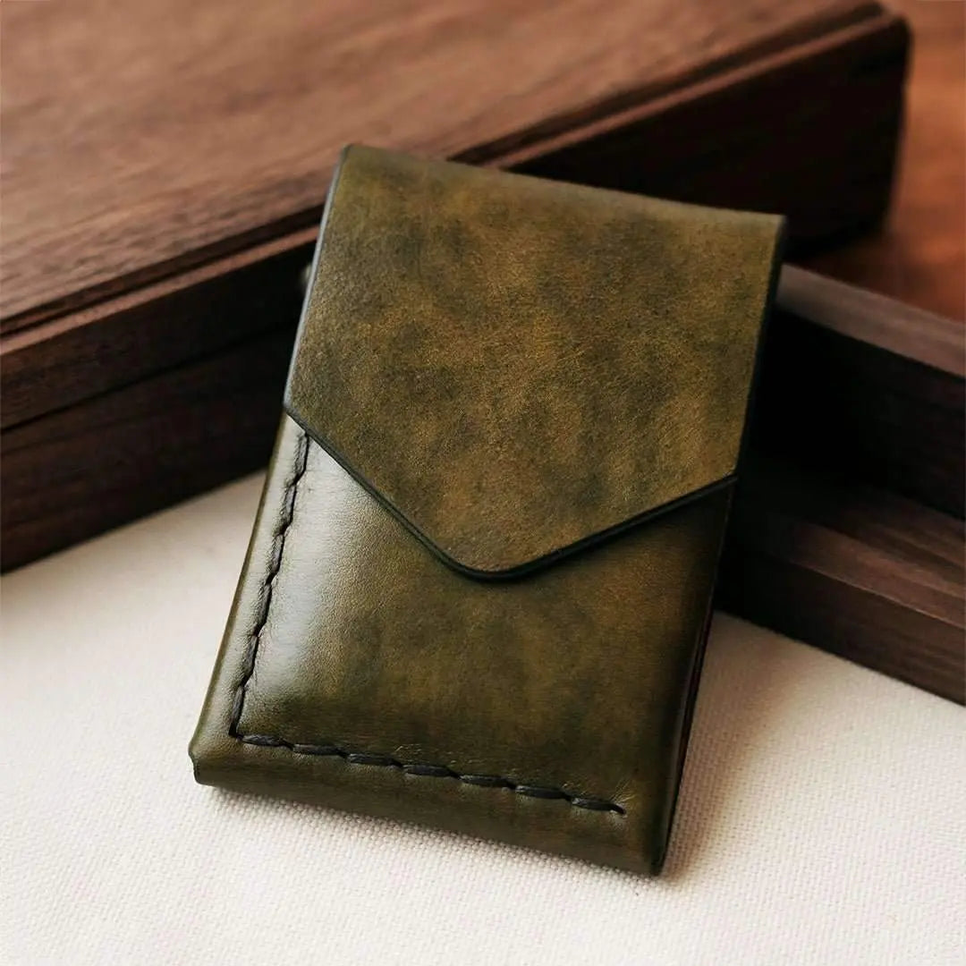 Limited Edition Green Leather Wallet Horiya store