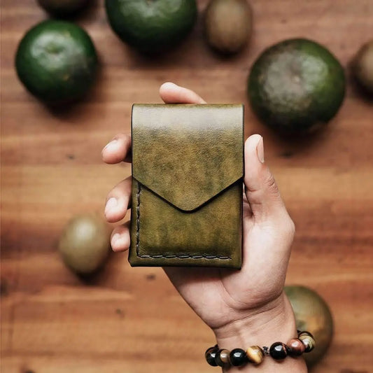 Limited Edition Green Leather Wallet Horiya store