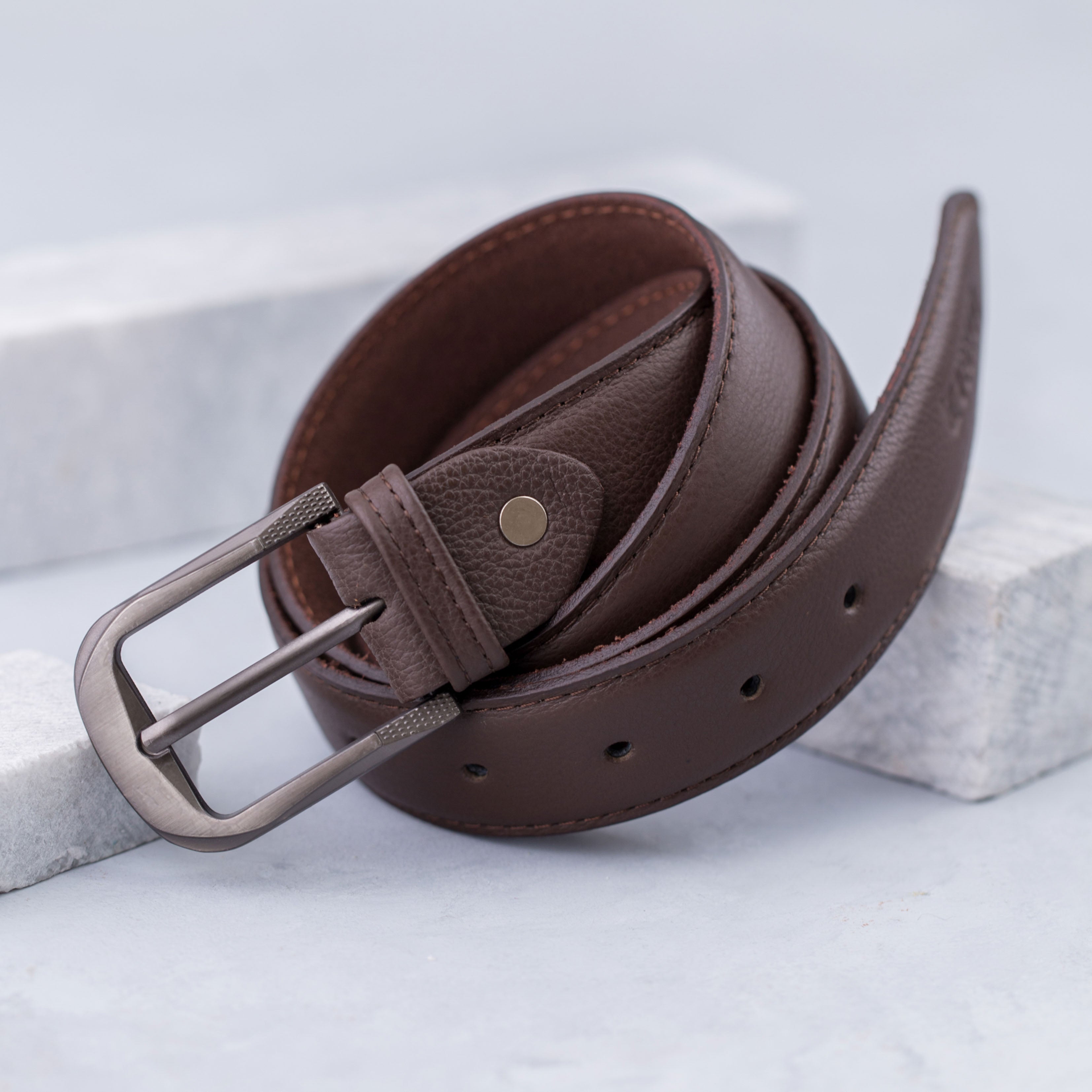 Affix Brown Leather Belt Hadi Collections