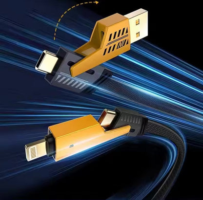 4 In 1 Convertible USB Fast Charging Cable, USB C Charger Cable, Multiple Charging Cables Wallet's Hub