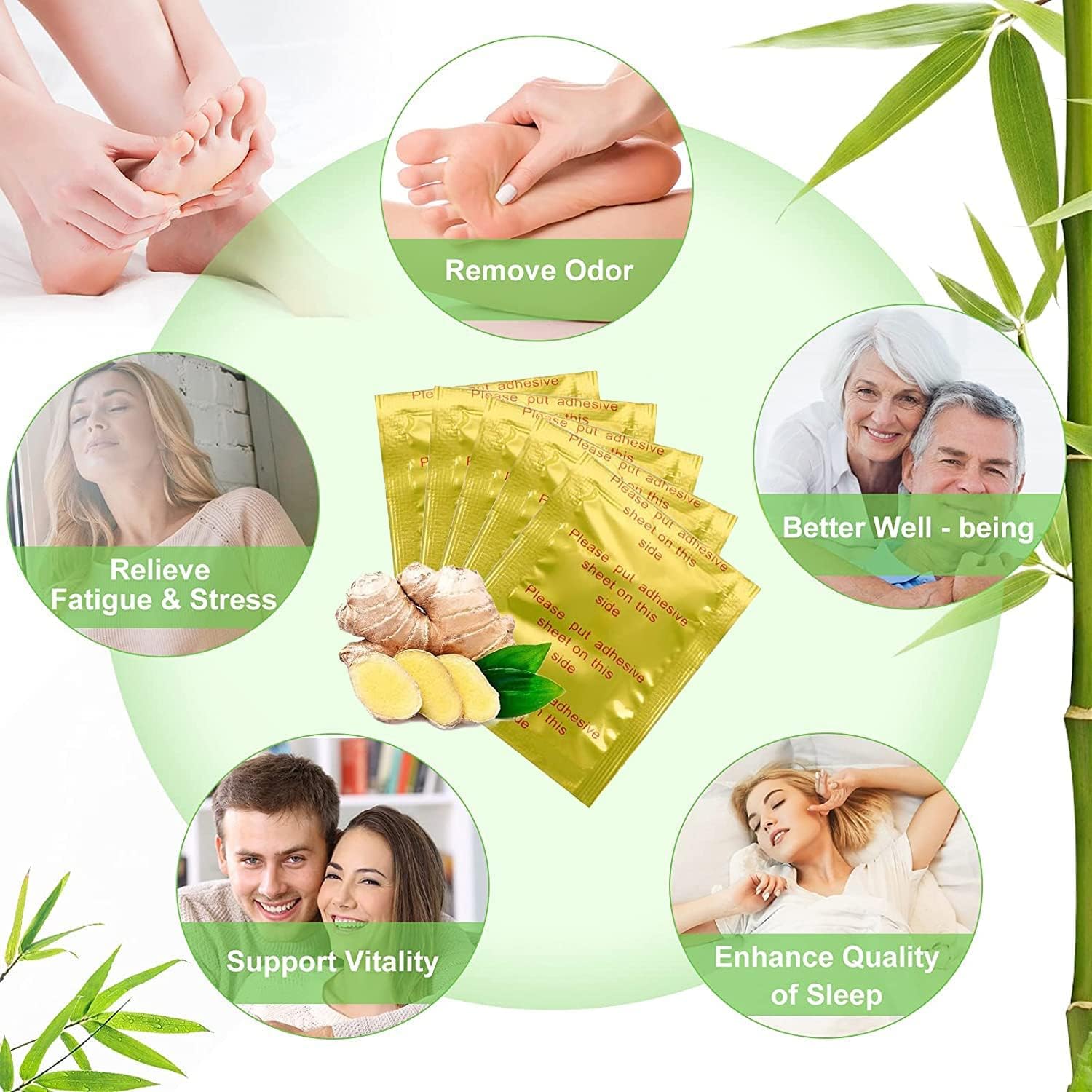 Detox Health Foot patches, Cleansing Toxin Remover Natural organic Foot Patch, Detoxification Stress Relief Sleep Patch, Pain Relief Detox pad, For Men & Women (PACK OF 10) Aura Beauty