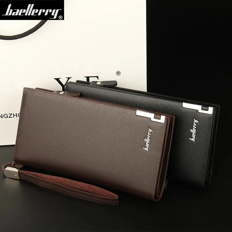 Baellerry Business Men's Wallets Solid PU Leather Long Portable Cash Purses Casual Standard Male Clutch Bag Wallet's Hub