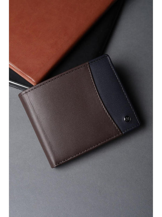 Louis Philippe  Men Brown Colorblock Leather Wallet  (Free Size) Wallet's Hub