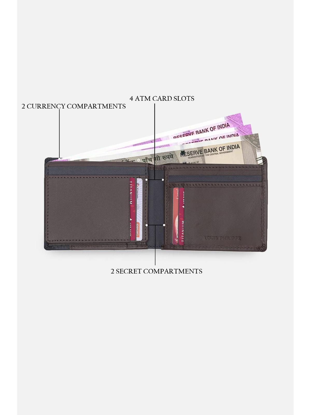 Louis Philippe  Men Brown Colorblock Leather Wallet  (Free Size) Wallet's Hub