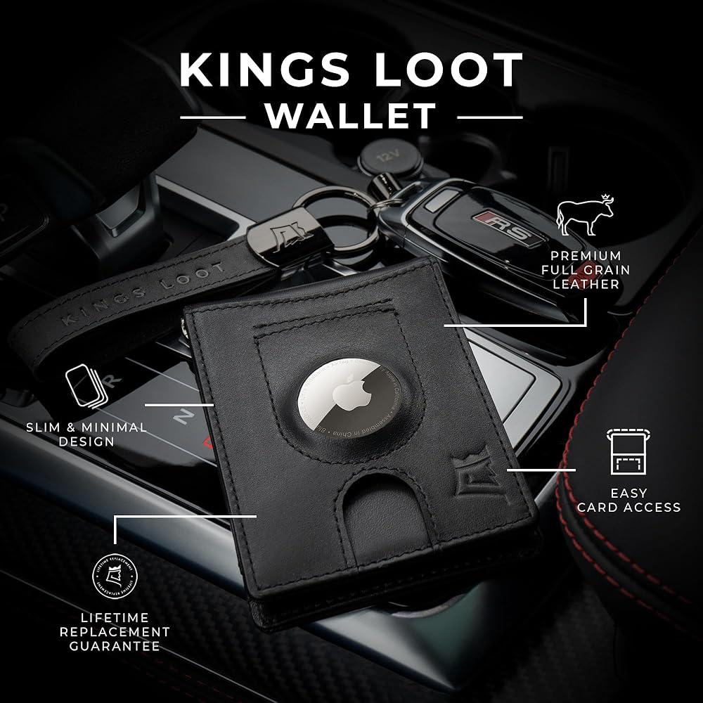 Smart AirTag Leather Wallet for Men – Slim RFID Blocking Card Holder with Tracker Slot Wallet's Hub