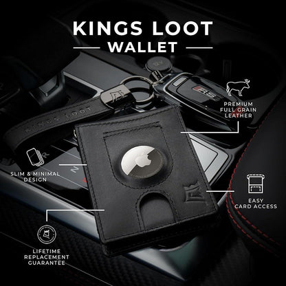 Smart AirTag Leather Wallet for Men – Slim RFID Blocking Card Holder with Tracker Slot Wallet's Hub