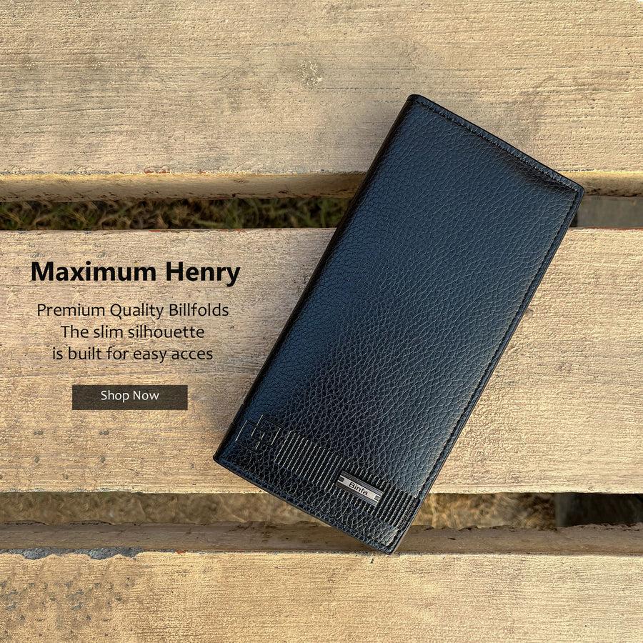 Premium Long Leather Wallet for Men – Slim Luxury Checkbook Style Black Wallet Wallet's Hub