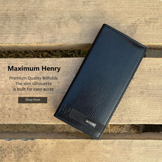 Premium Long Leather Wallet for Men – Slim Luxury Checkbook Style Black Wallet Wallet's Hub