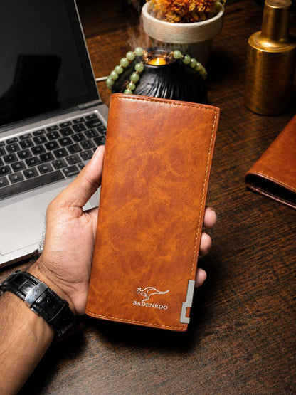 BADENROO Premium Vintage Leather Long Wallet for Men (allow open) Wallet's Hub