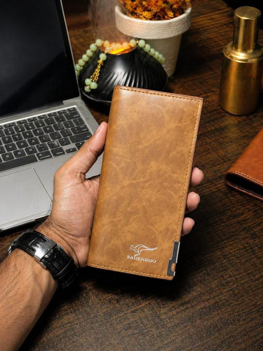 BADENROO Premium Vintage Leather Long Wallet for Men (allow open) Wallet's Hub