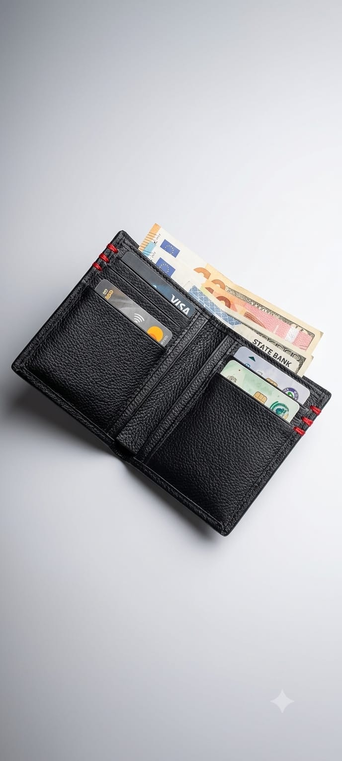 Leather Wallet latest "Red Stitch Edition" Hadi Collections