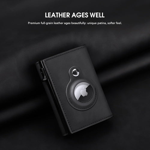 AirTag Wallet | Genuine Leather RFID Card Holder | Minimalist Wallet for Men Hadi Collections